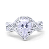 Teardrop Cubic Zirconia Infinity Ring
